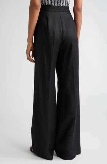 パンツ MAX MARA BLACK WOOL ELMO WIDE-LEG PANT Weekend Max Mara Black Wool Elmo Wide Leg Pant – LOZURI®