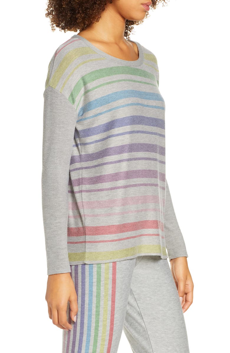 Chaser Rainbow Stripe Cozy Pullover, Alternate, color, 