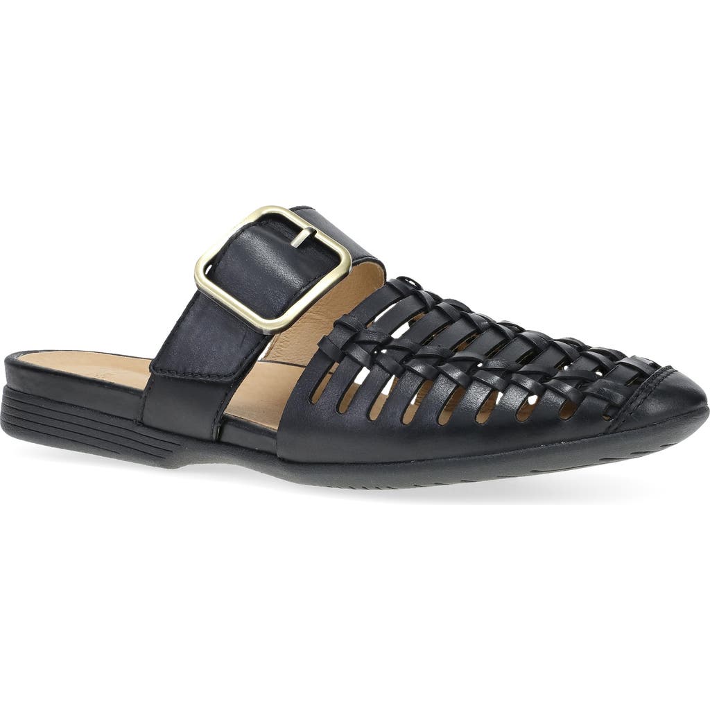 Dansko Leilani Pointed Toe Mule In Black Burnished Nappa