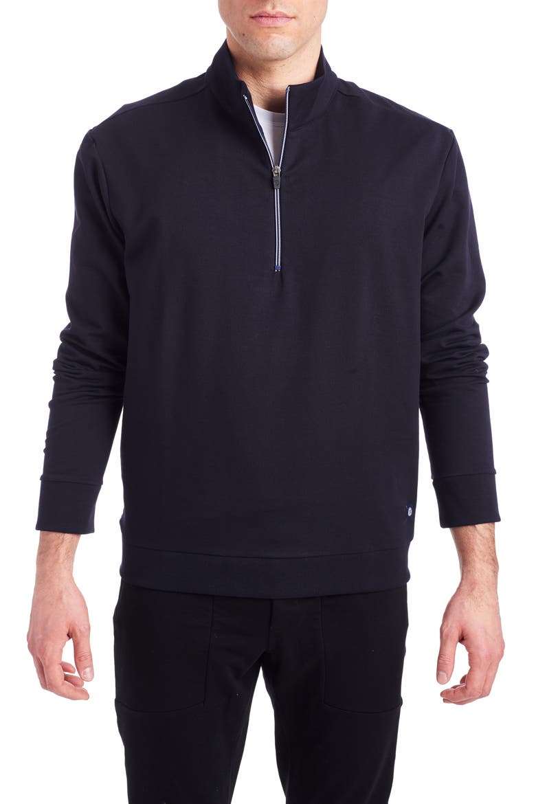 Mario Quarter Zip Sweatshirt, Main, color, NAVY