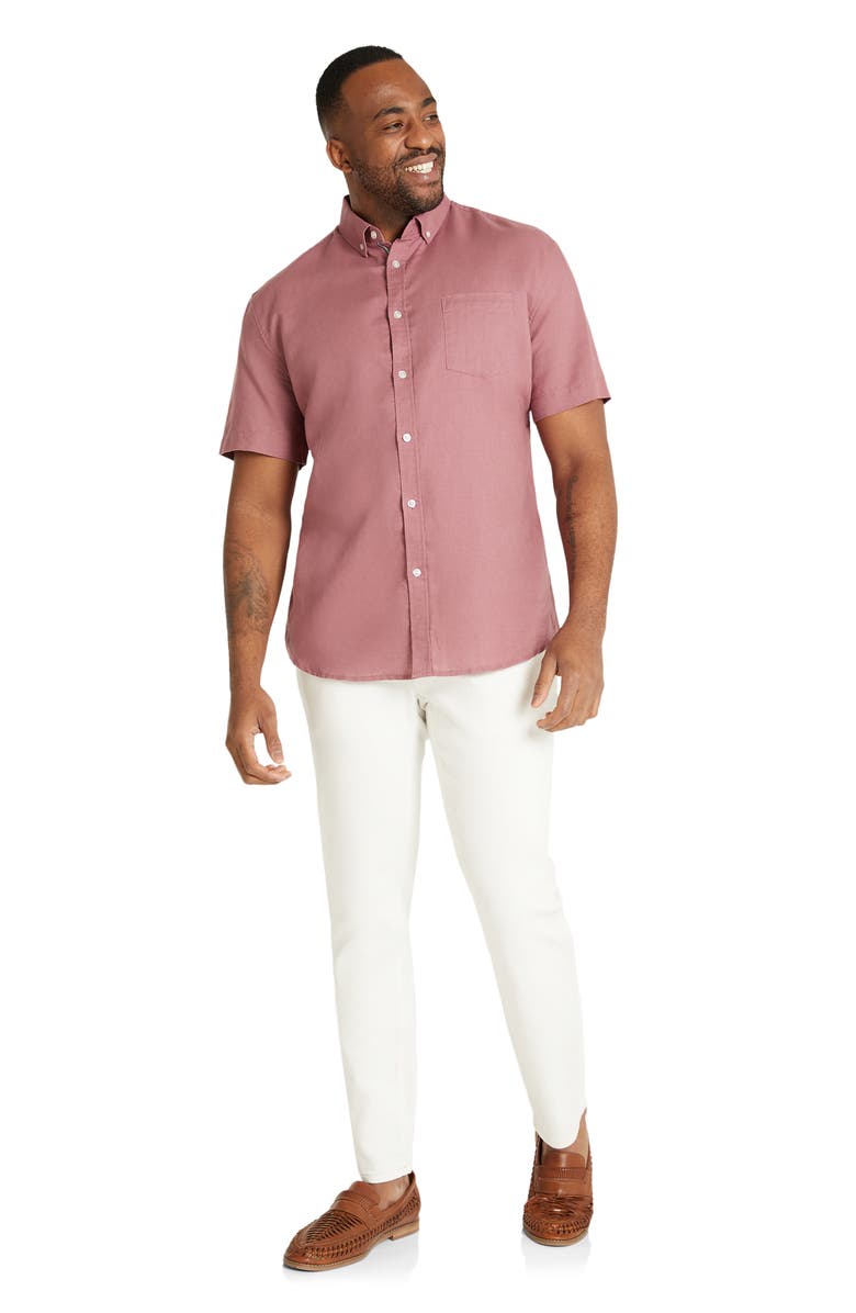 Johnny Bigg Fresno Short Sleeve Linen & Cotton Button-Down Shirt, Alternate, color,