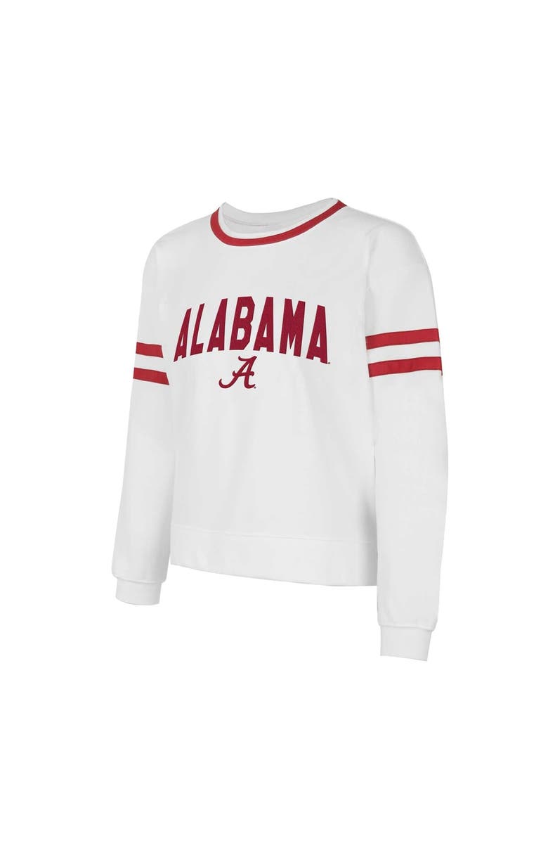 CONCEPTS SPORT Women's Concepts Sport  White Alabama Crimson Tide Borough French Terry Arch Over Long Sleeve T-Shirt, Main, color, White