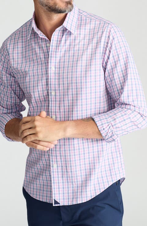 Dolcetto Plaid Wrinkle Free Cotton Button-Up Shirt