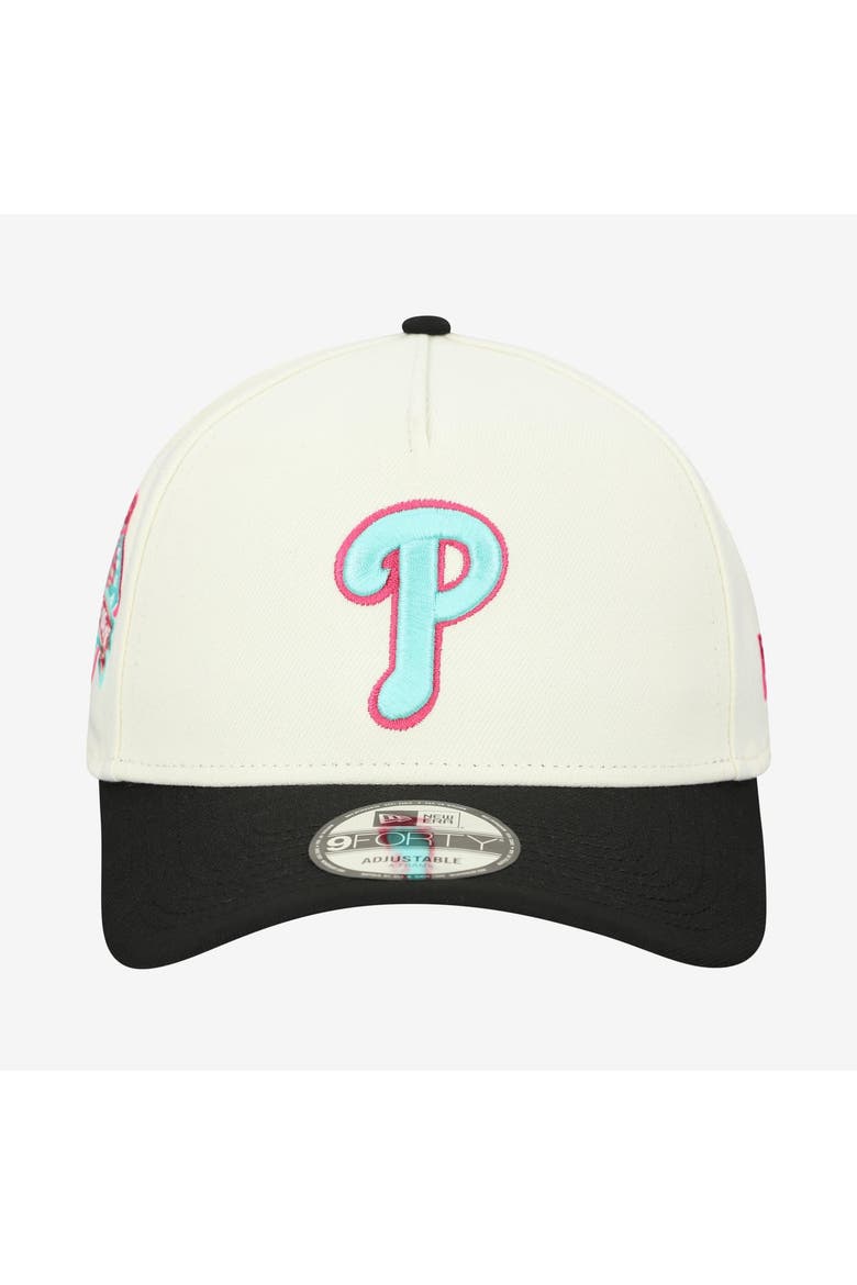 Men's New Era Cream Philadelphia Phillies Stadium Chrome 9FORTY A-Frame Adjustable Hat, Alternate, color, Cream