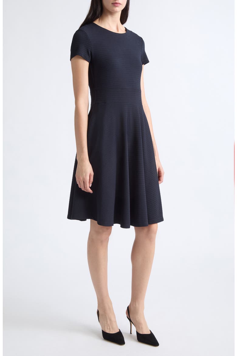 Short Sleeve A-Line Dress, Alternate, color, NAVY