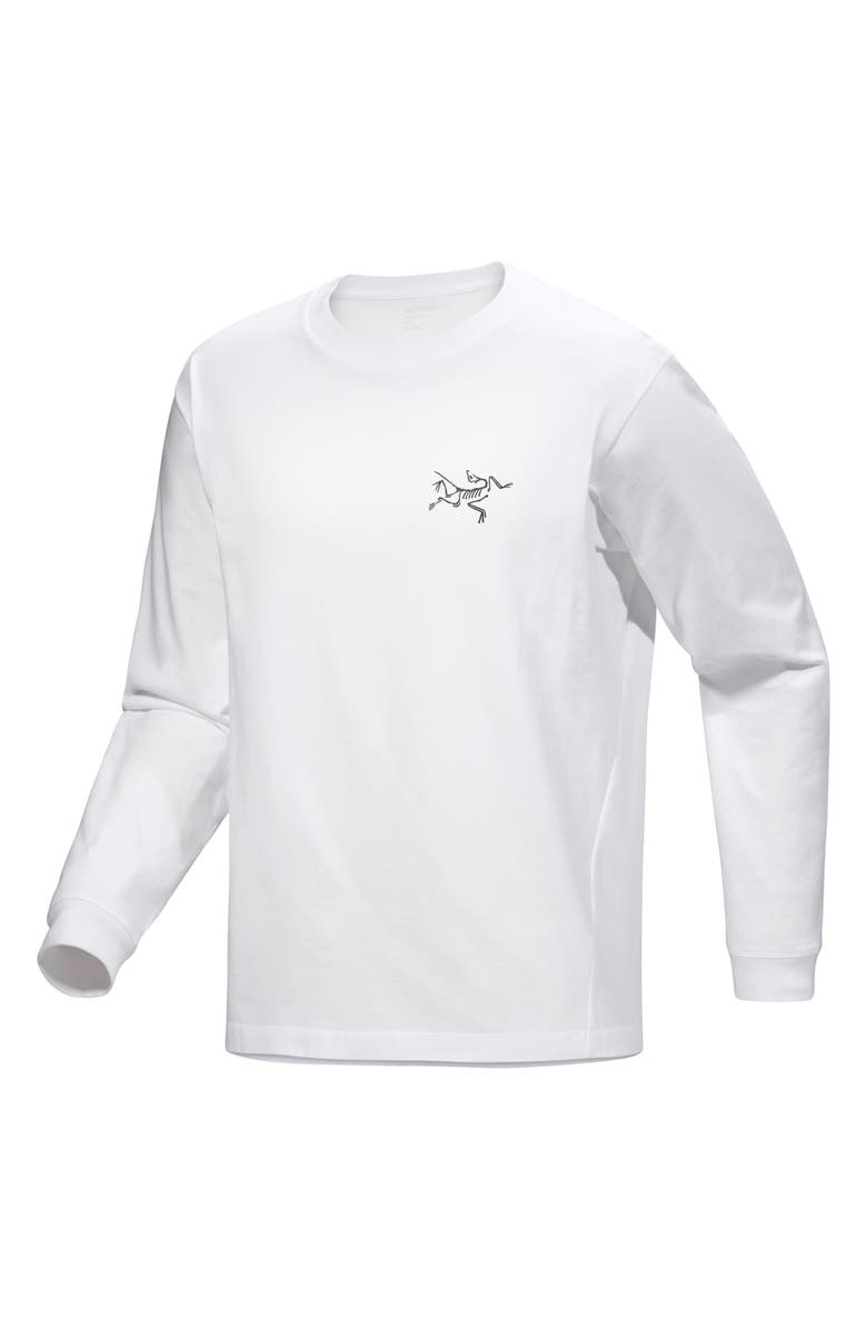 Arc'teryx Kragg Long Sleeve Cotton Graphic T-Shirt, Alternate, color, White Light/ Black