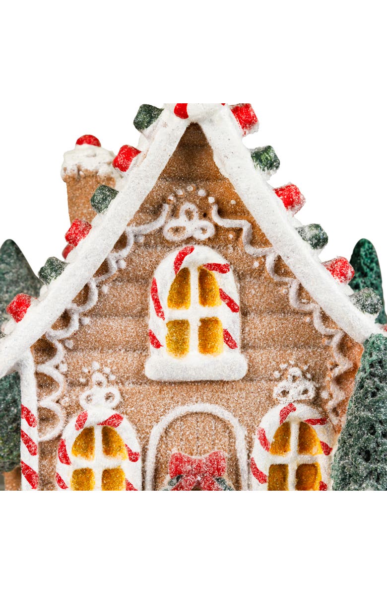 Northlight Snow Covered Gingerbread House with Candy Accents Christmas Decoration - 8", Alternate, color, Multi