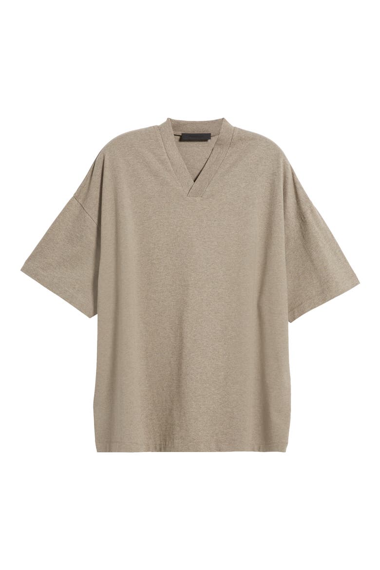 V-Neck Cotton T-Shirt, Alternate, color, HEATHER GREY