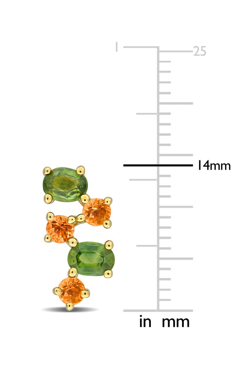 DELMAR Green Sapphire & Orange Sapphire Stud Earrings, Alternate, color, Green Multi