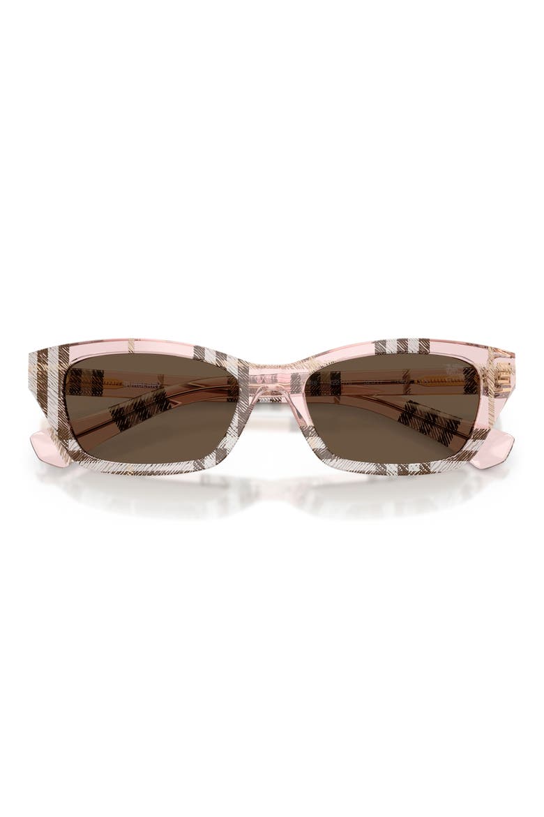 52mm Rectangle Sunglasses, Alternate, color, BROWN