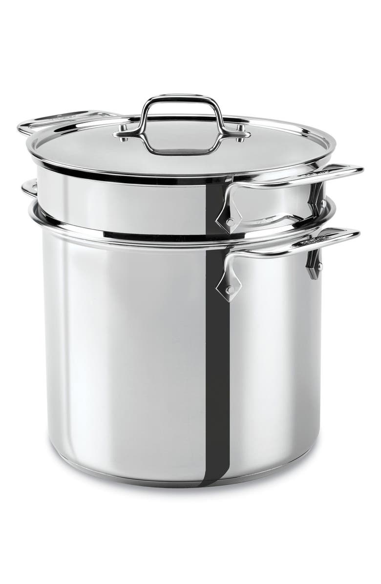 All-Clad 8-Quart 4-Piece Stainless Steel Multi Cooker, Main, color,
