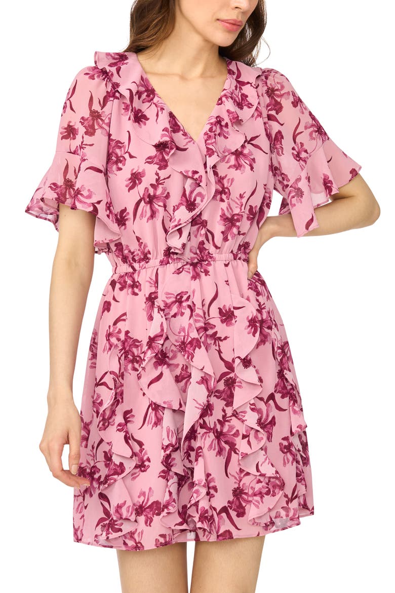 Waterfall Ruffle Minidress, Alternate, color, CAMEO BLUSH