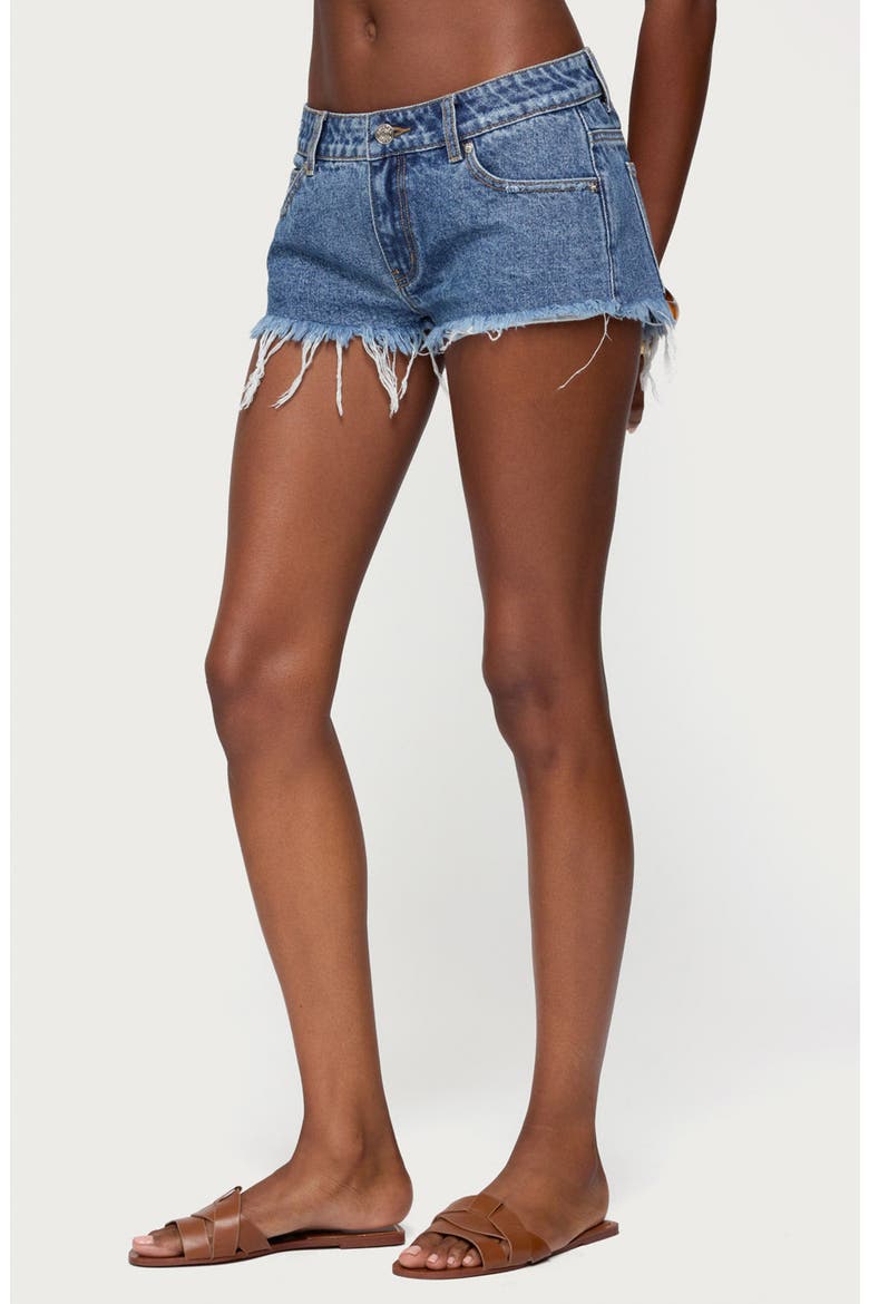 Cutoff Denim Shorts, Alternate, color, BLUE
