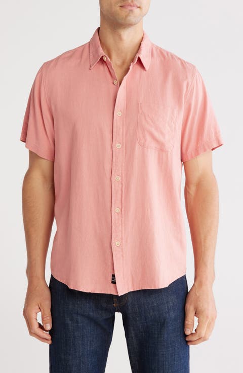 San Gabriel Short Sleeve Linen Blend Button-Up Shirt