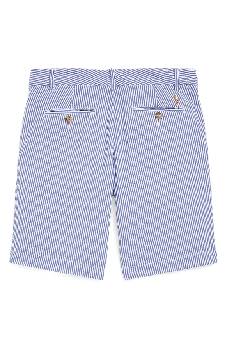 Polo Ralph Lauren Kids' Pinstripe Flat Front Stretch Cotton Chino Shorts, Alternate, color, 