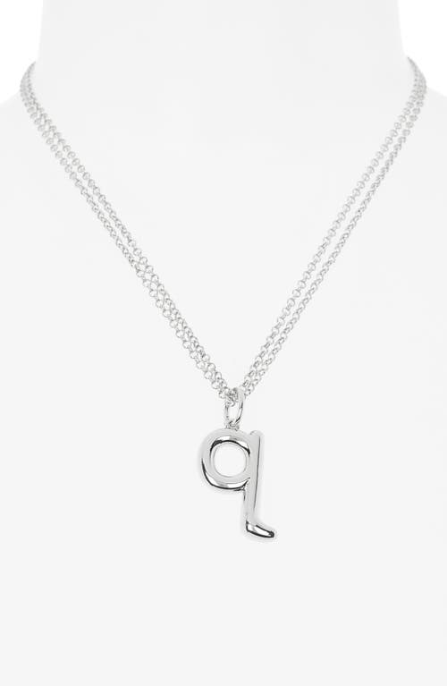 Leith Lowercase Initial Bubble Pendant Necklace In Silver