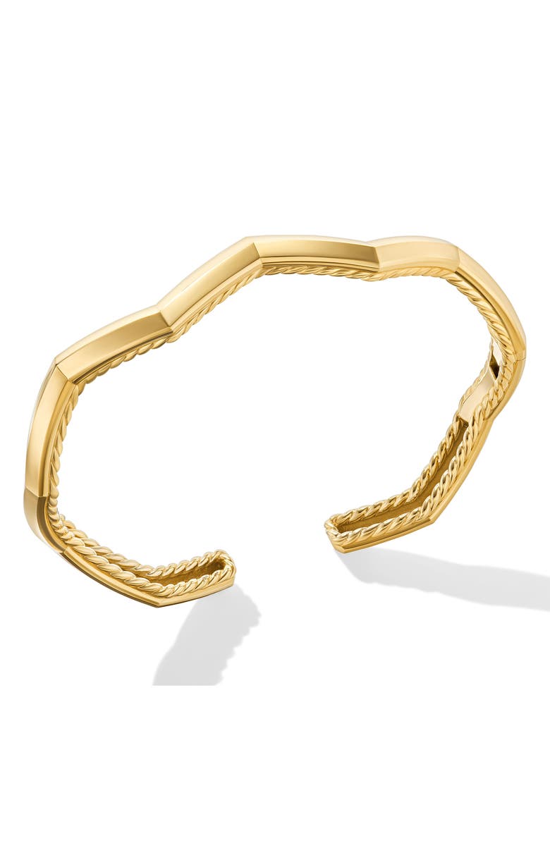 David Yurman Stax Zig Zag Hinge Cuff Bracelet, Alternate, color, 18K Yellow Gold