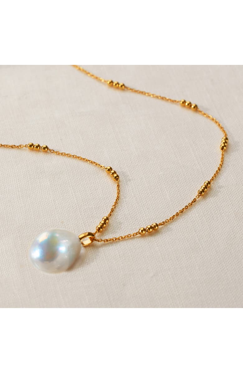 Monica Vinader Triple Beaded Chain Necklace, Alternate, color, Yellow Gold