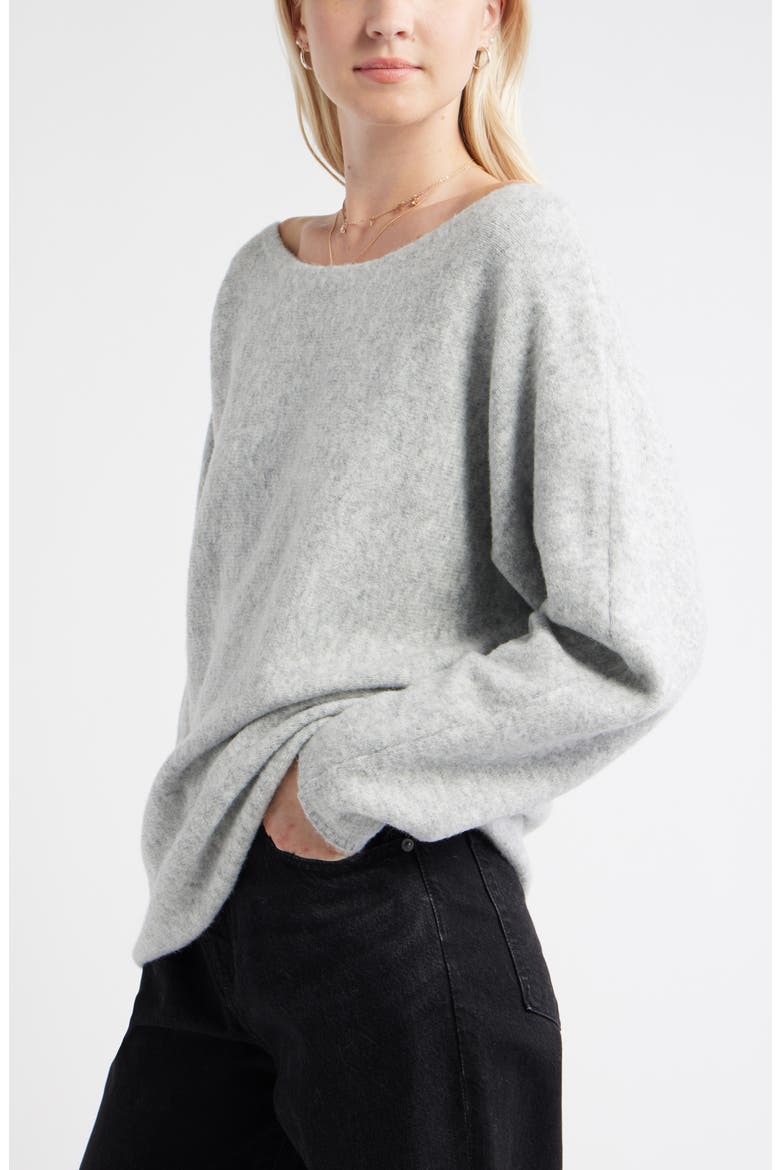 Lofty Boat Neck Oversize Sweater, Alternate, color, GREY HEATHER