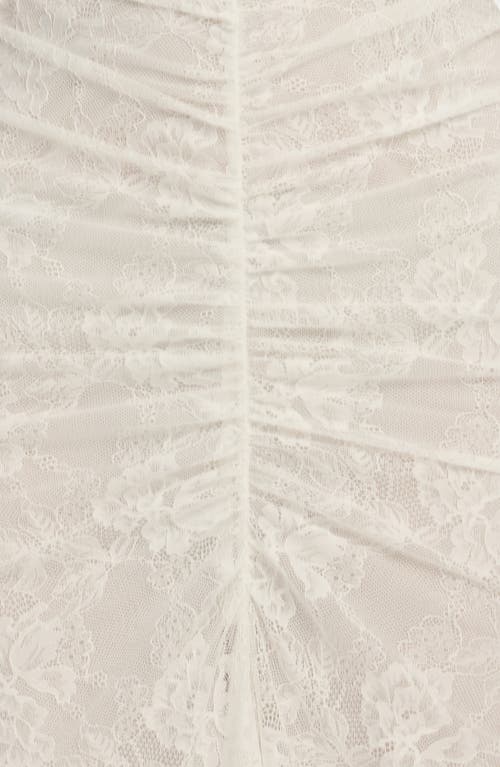 Significant Other Nida Long Sleeve Stretch Lace Gown In White