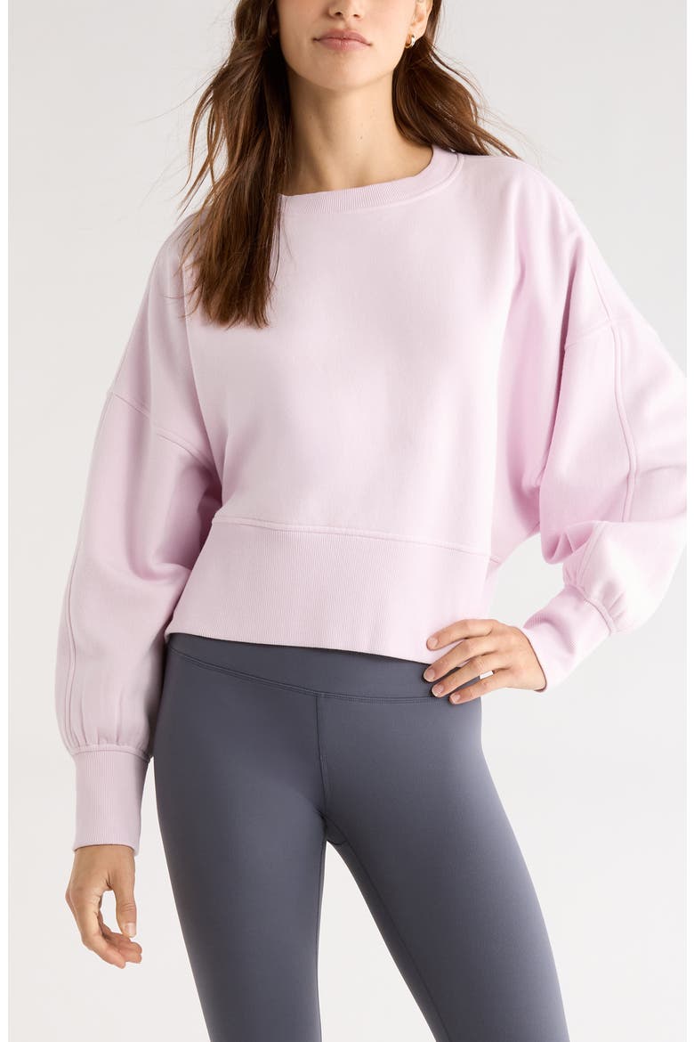 Cloud Fleece Relaxed Sweatshirt, Main, color, PINK SNOW