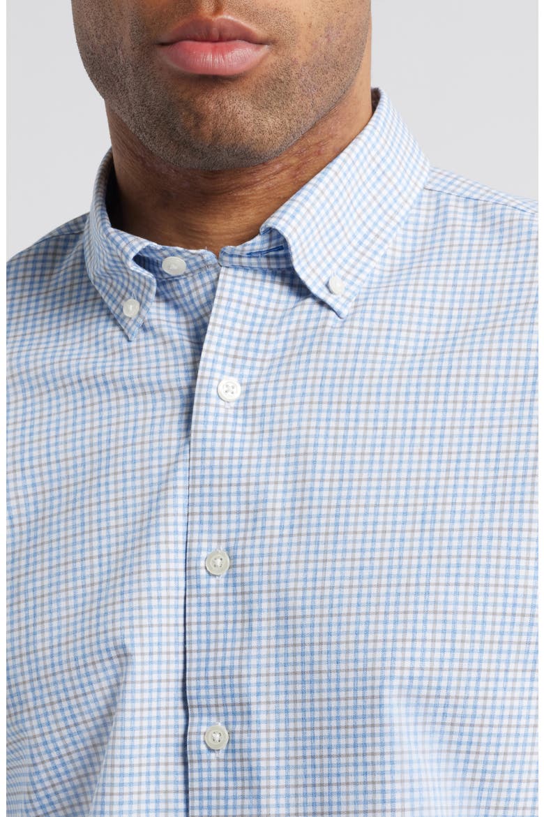 Koby Gingham Performance Button-Down Shirt, Alternate, color, NAVY