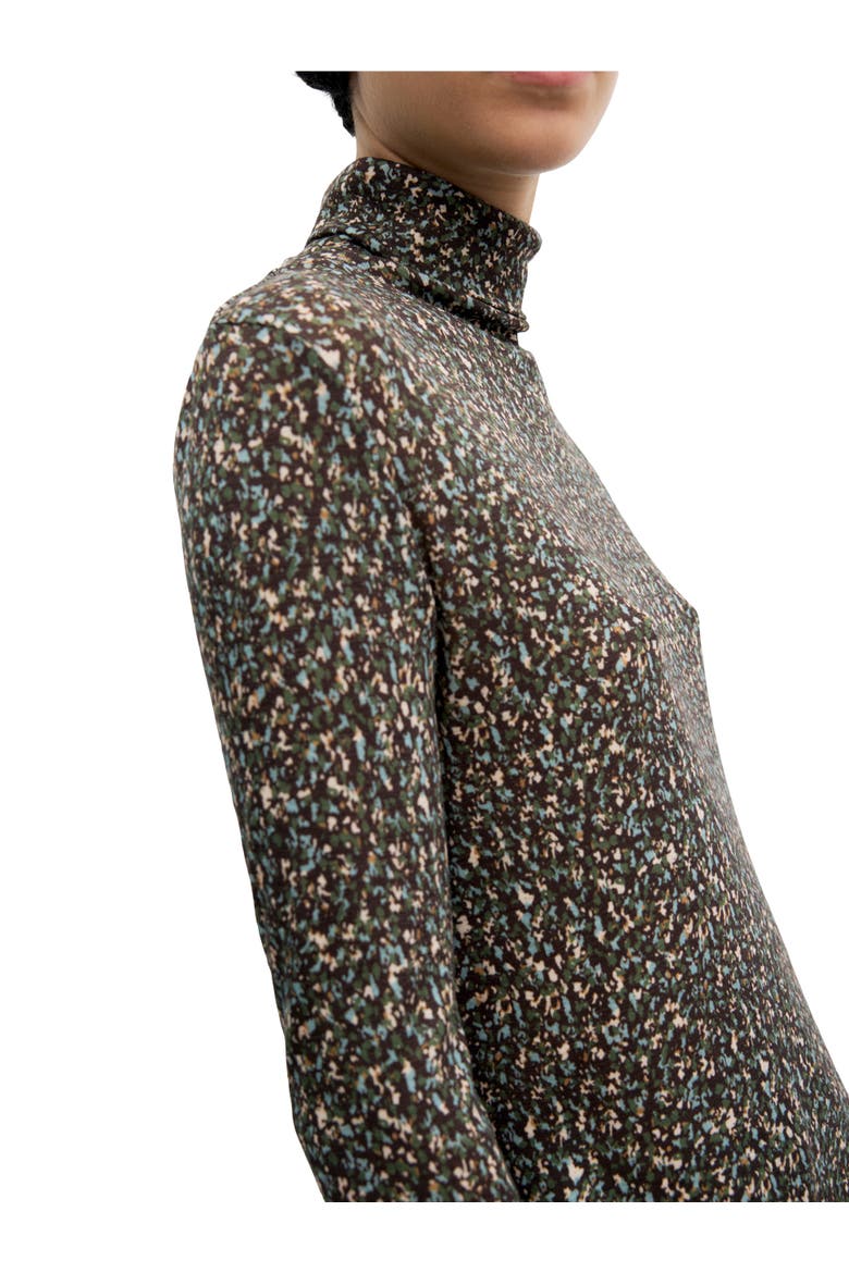 Beata Printed Turtleneck Top, Alternate, color, Khaki Green