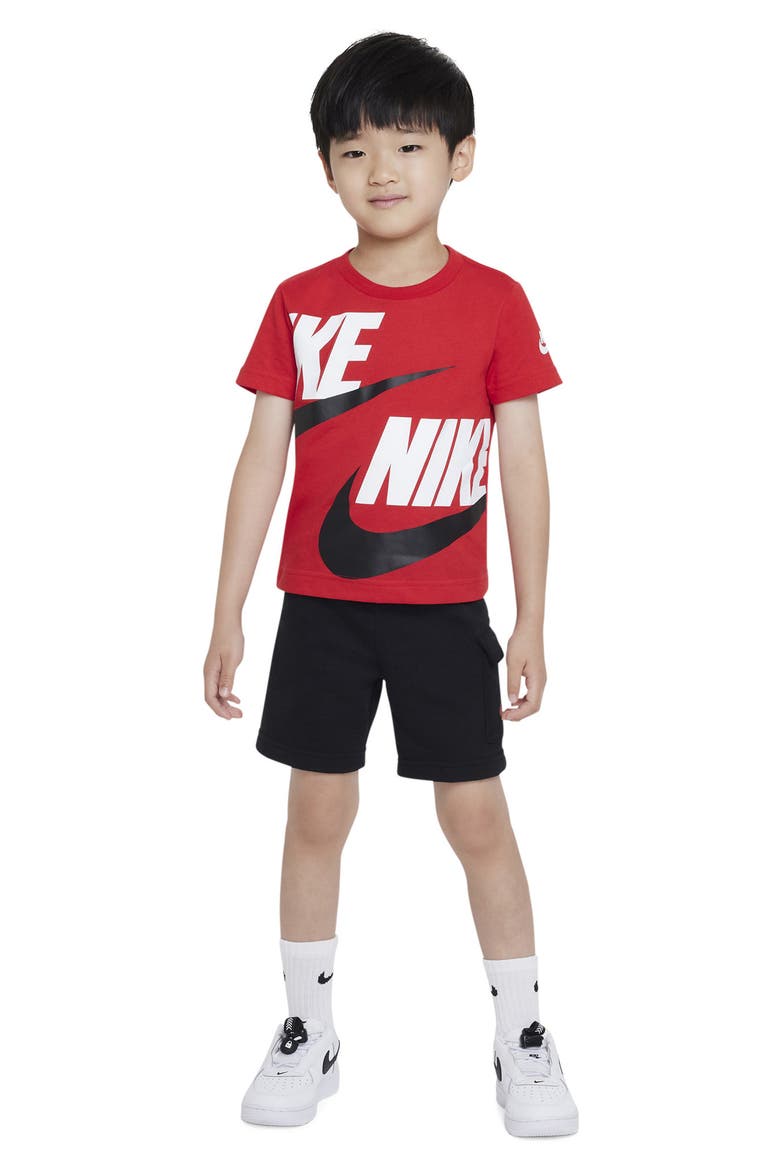 Kids' T-Shirt & Cargo Shorts Set, Alternate, color, BLACK