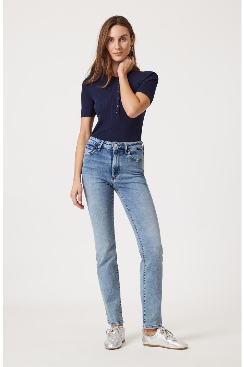 Kendra Straight Leg Jeans, Alternate, color, LT BRUSHED TRIBECA