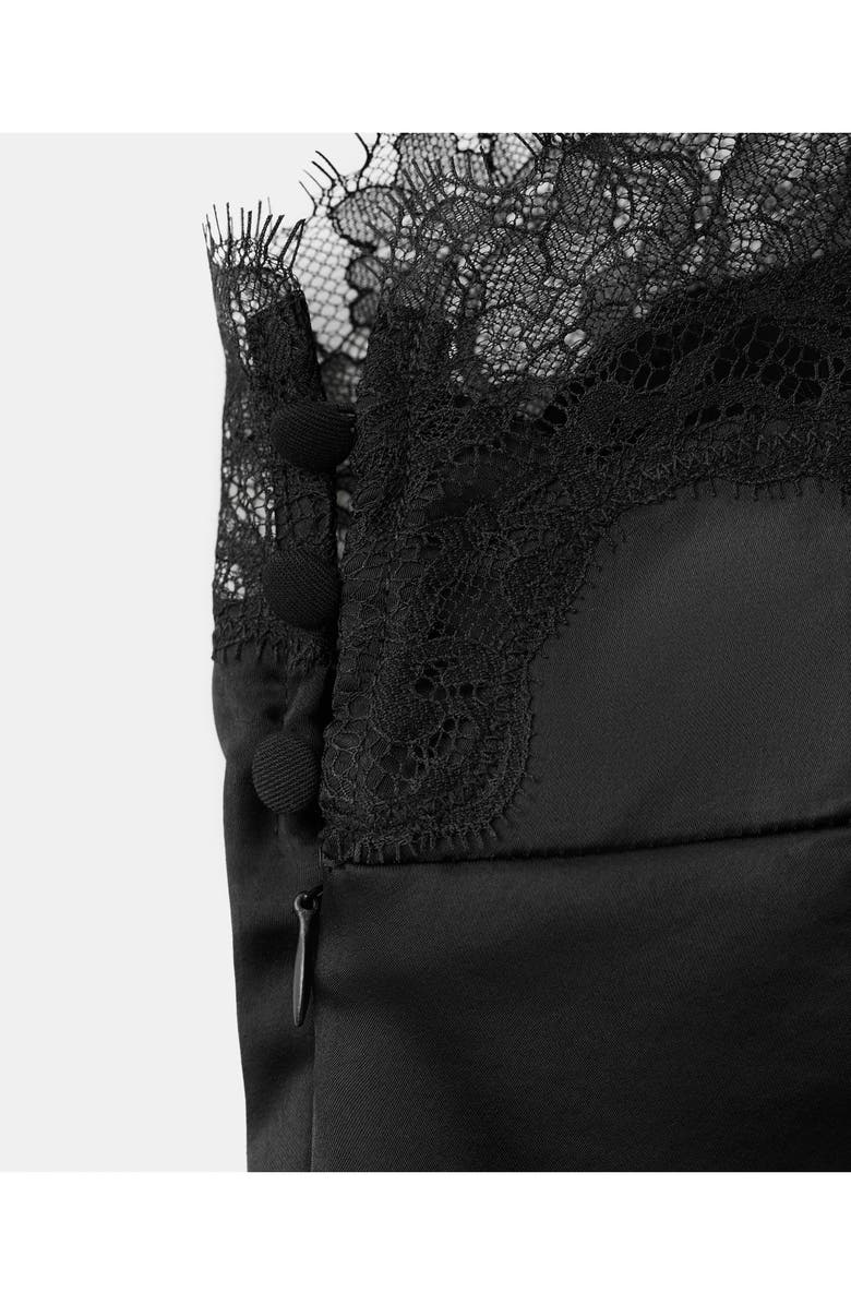 MANGO Lace Detail One-Shoulder Jumpsuit, Alternate, color,