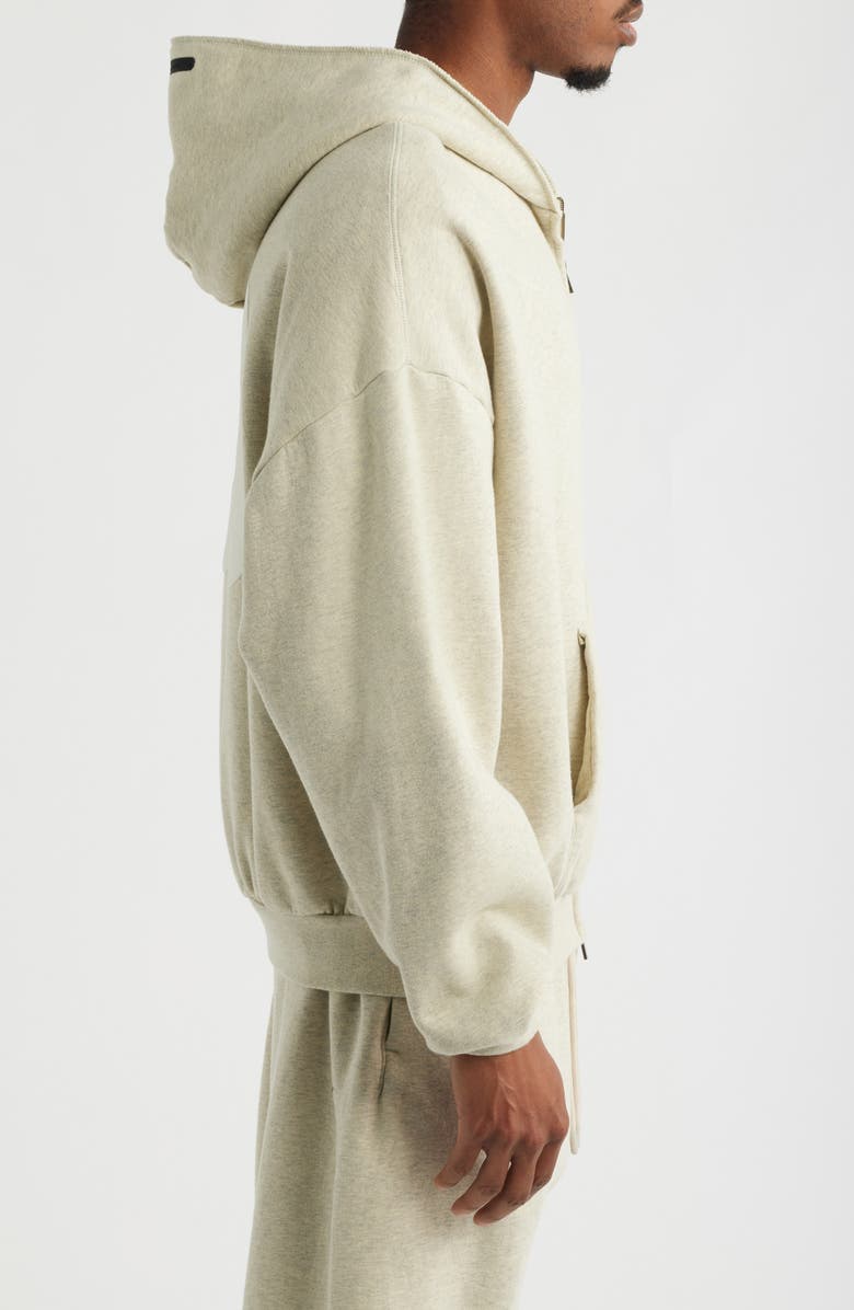 Fear of God Essentials '90s Graphic Zip Hoodie, Alternate, color, Washed Vanilla Heather