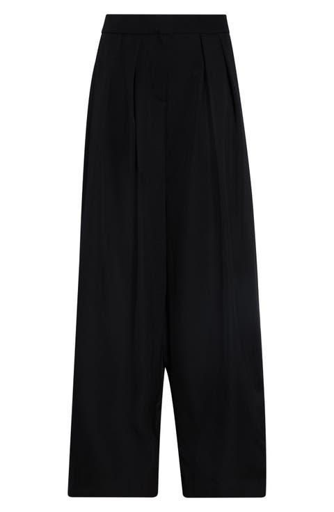 High Waist Pleat Front Grain de Poudre Wool Pants