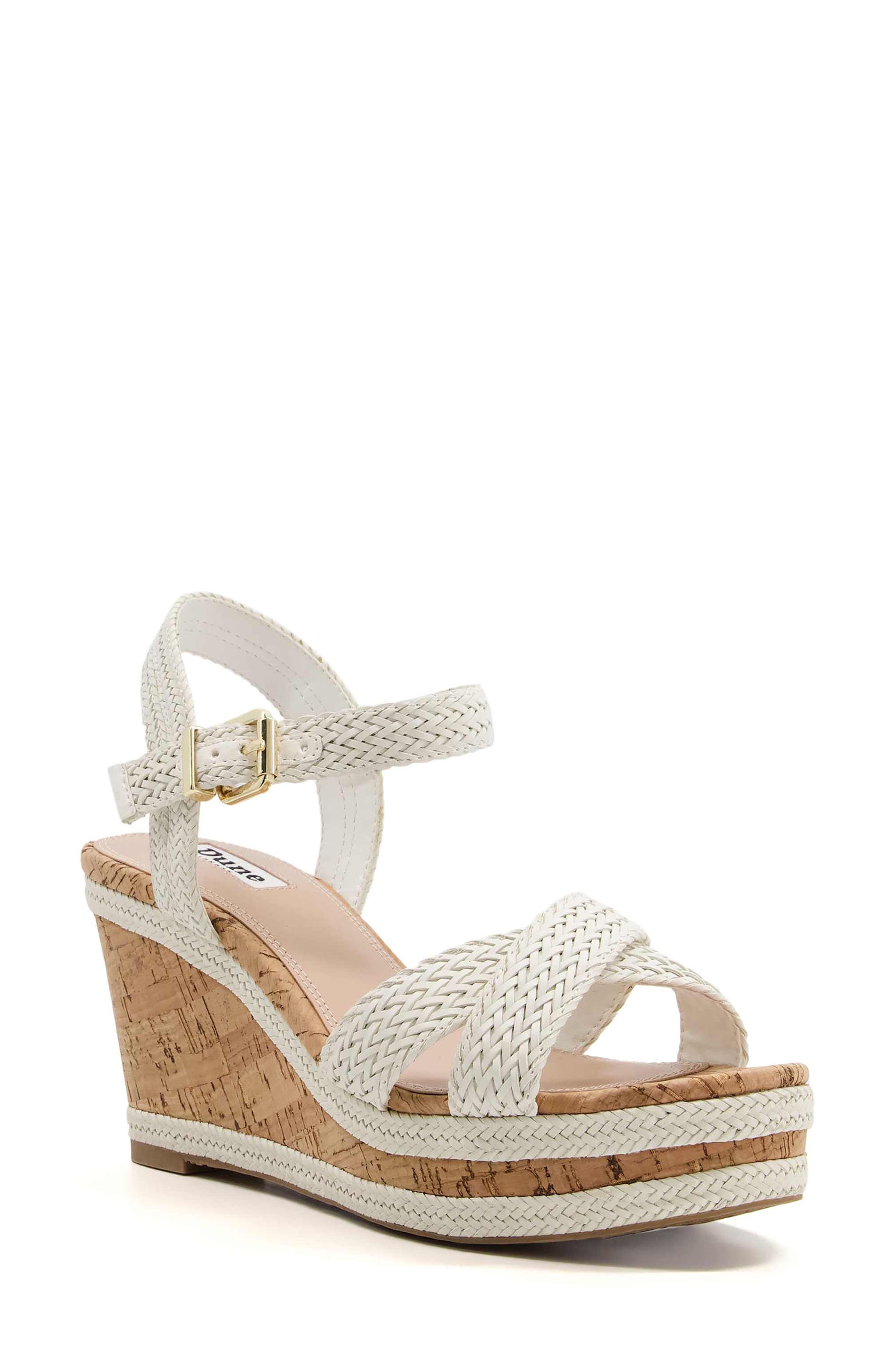 Dune London Kelsia Wedge Sandal, Main, color, Off White-Synthetic
