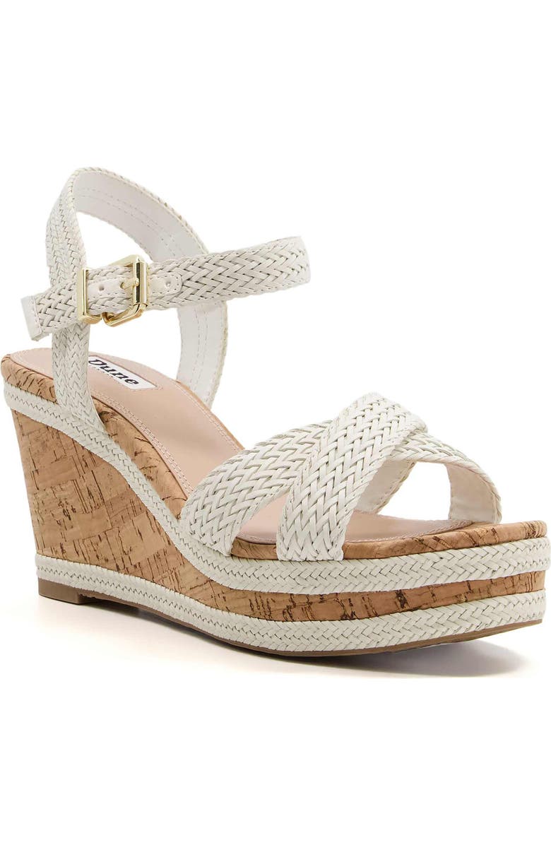 Dune London Kelsia Wedge Sandal, Main, color, Off White-Synthetic