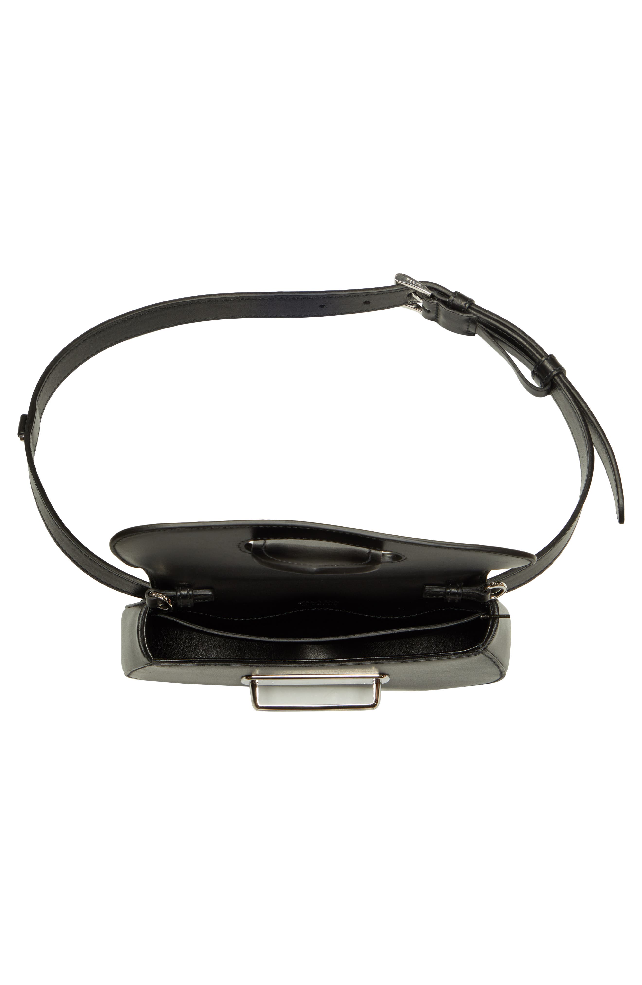 Convertible Calfskin Leather Belt Bag, Alternate, color, NERO