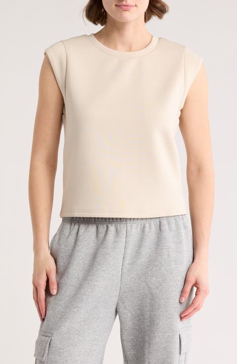 Cap Sleeve Scuba Knit Top