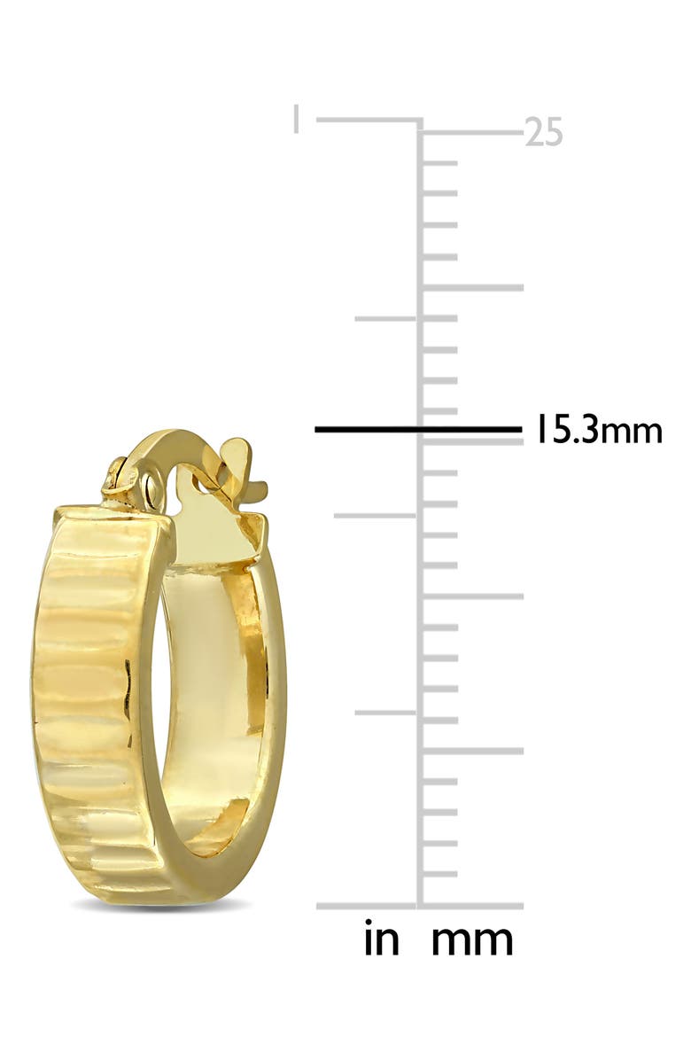 DELMAR 15.3mm Ribbed Hoop Earrings, Alternate, color,