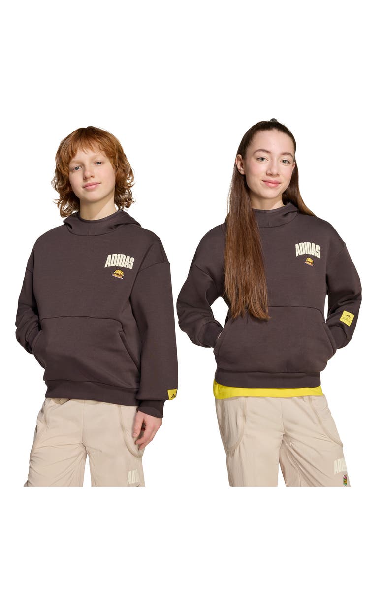 adidas Originals x The Simpsons Kids' Krusty Burger Graphic Hoodie, Alternate, color, Night Brown