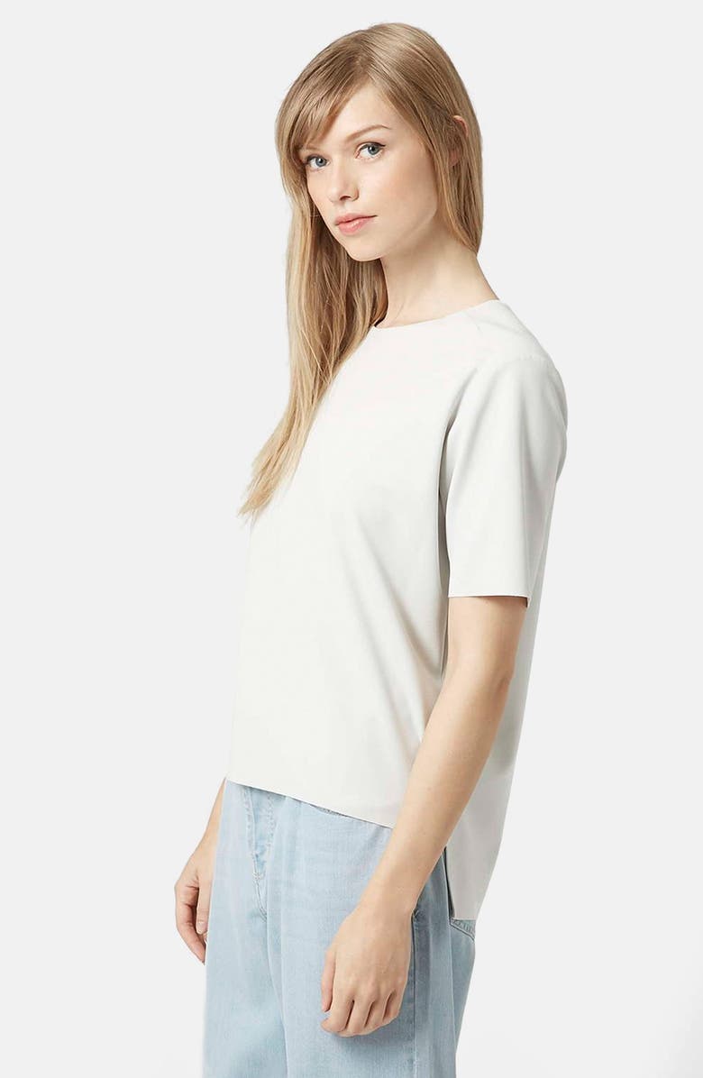 Topshop Raw Edge Short Sleeve Shirt, Main, color,