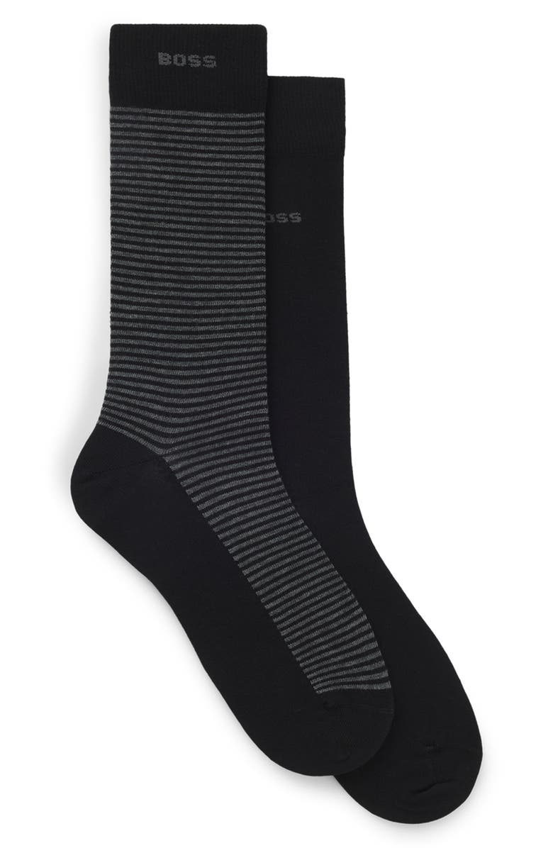 BOSS Assorted 2-Pack Dress Socks, Main, color, Black