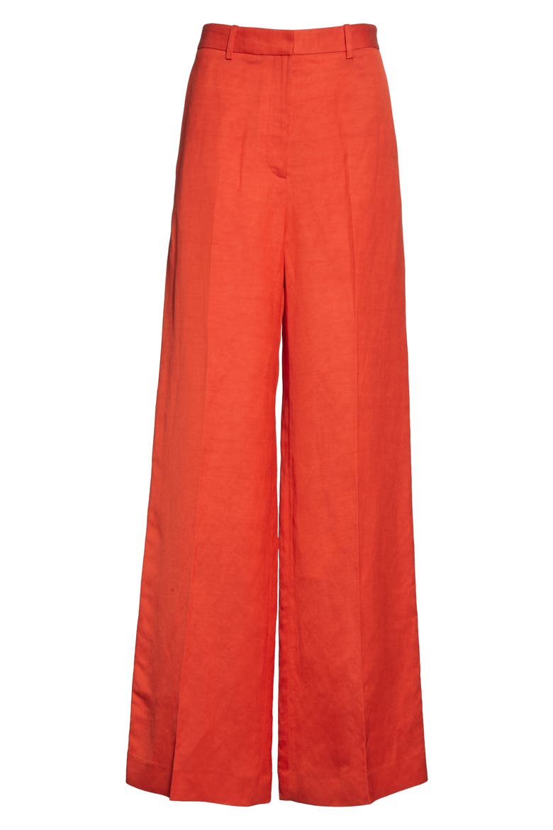 Jimson Linen & Cotton Wide Leg Pants, Alternate, color, POPPY
