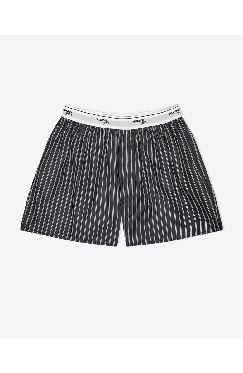 Hommegirls Boxers, Alternate, color, Black White Stripe