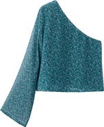 MANGO TEEN Print One-Shoulder Top