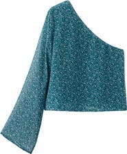 MANGO TEEN Print One-Shoulder Top