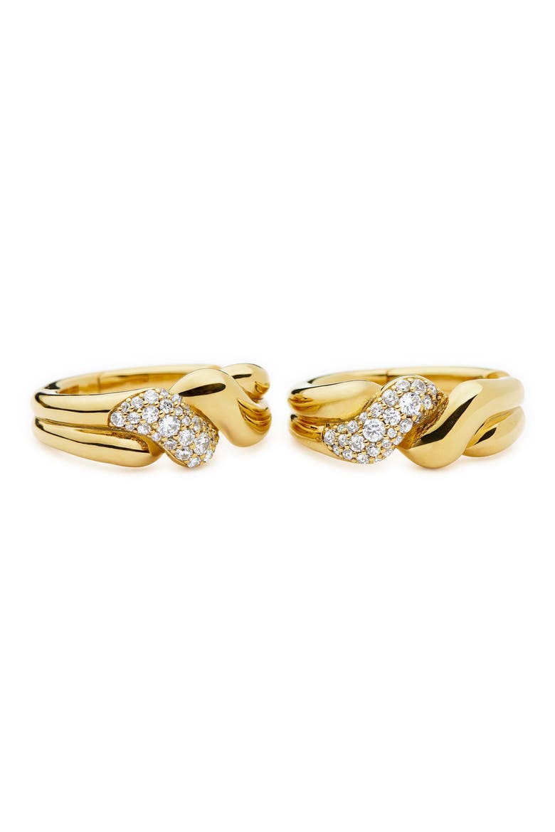 Molten Snow Twisted Small Hoop Earrings, Alternate, color, GOLD