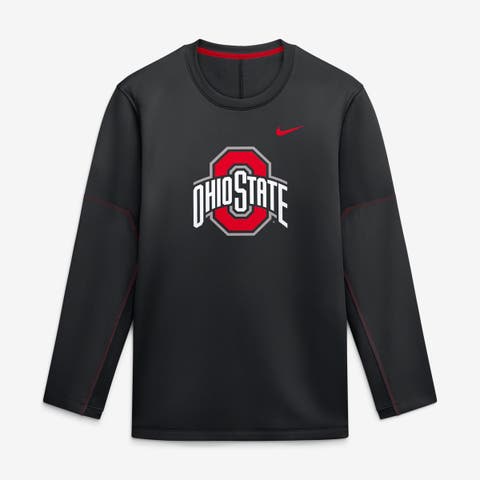 Men's Nike Black Ohio State Buckeyes 2026 Sideline Coaches Therma-FIT Long Sleeve Top