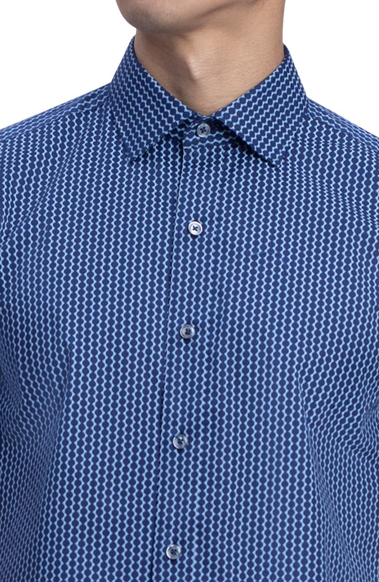 Bugatchi Classic Fit Short Sleeve Stretch Cotton Button-Up Shirt, Alternate, color, 