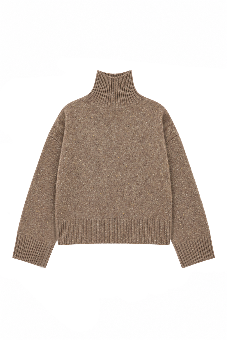 Maja Turtleneck Cashmere Sweater, Main, color, Toasted Walnut