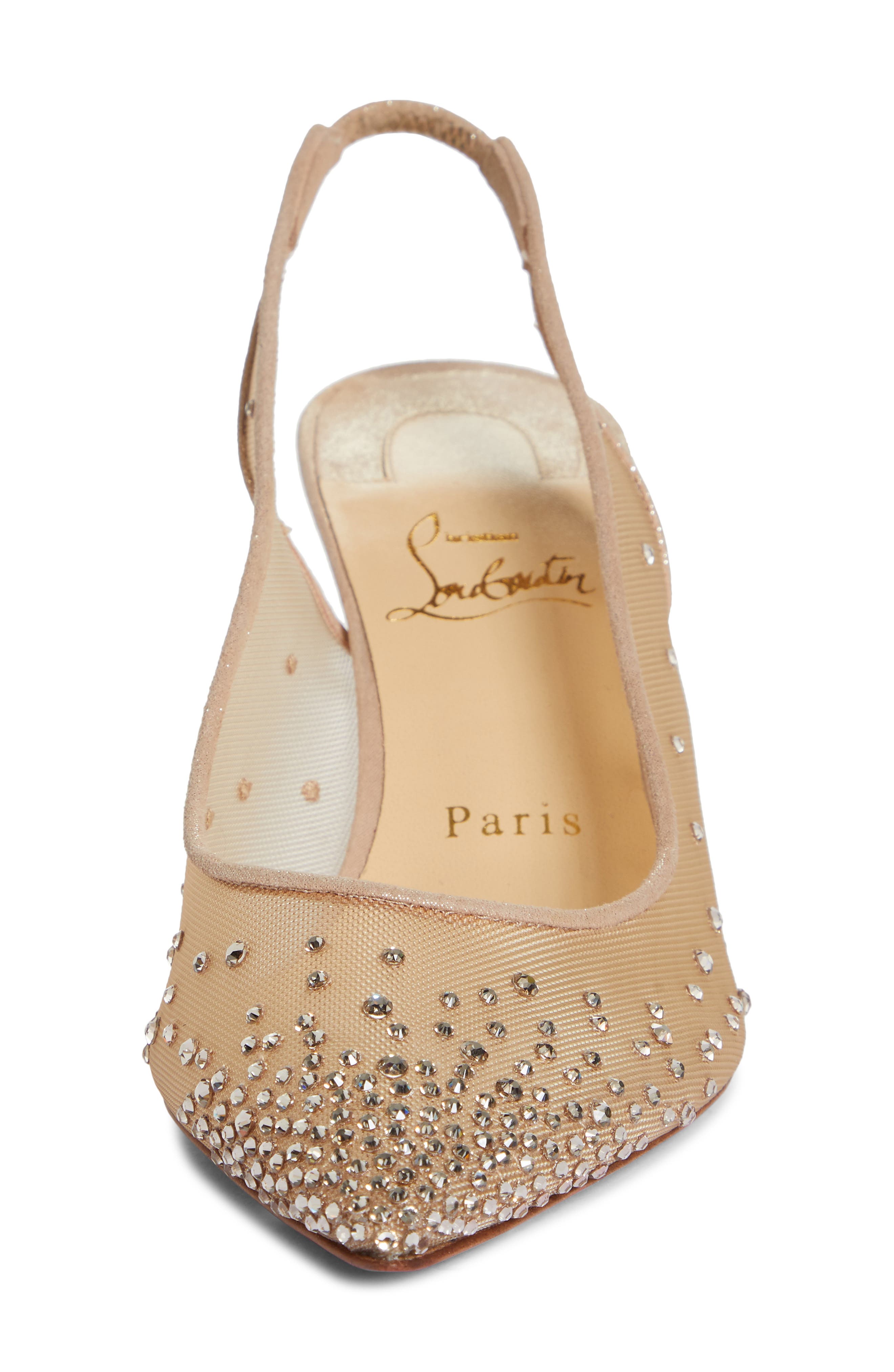 Christian Louboutin Follies Crystal Embellished Slingback Pump, Alternate, color, 