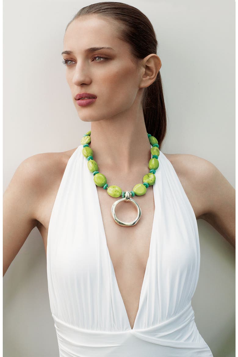 Turquoise Pendant Necklace, Alternate, color, BLUE / GREEN TURQUOISE